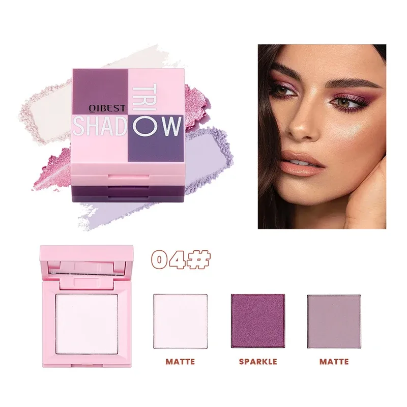 1 kus paleta očních stínů tři v jednom přenosný make-up s matným a lesklým povrchem multifunkční neutrální tón snadno se mísí