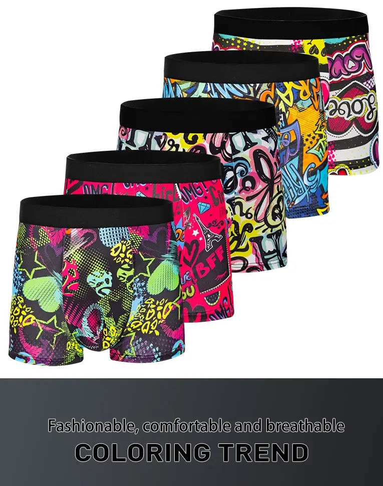 10-pack fashionable men's boxer shorts, comfortable, soft, fashionable, printed, casual and versatile men's underwear 3256808732946334 — image 9