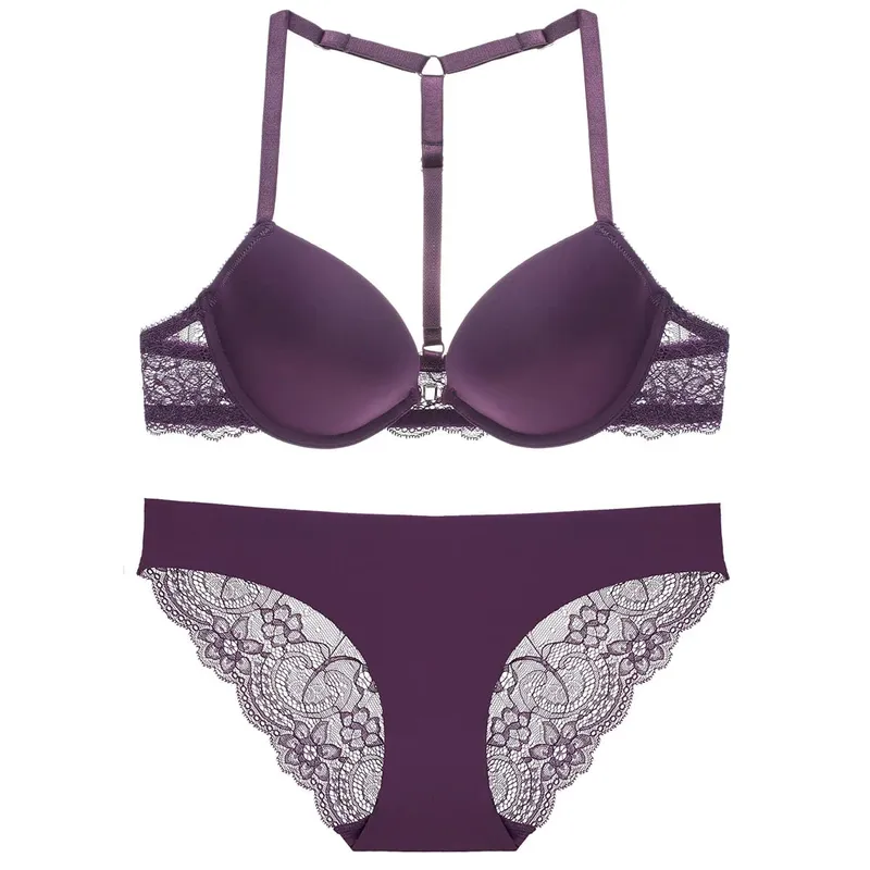 Bequemes Push-up-BH-Set für Damen mit Schnalle vorne und Schultergurt, sexy Dessous für Damen — image 9