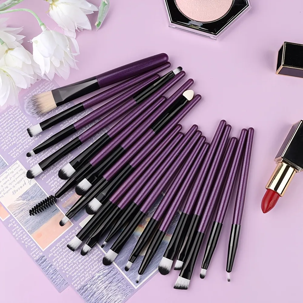 Conjunto de pincéis de maquiagem para os olhos, 20 peças, portátil, macio, ferramentas de beleza, base, sombra, delineador, multifuncional, iniciante — image 6