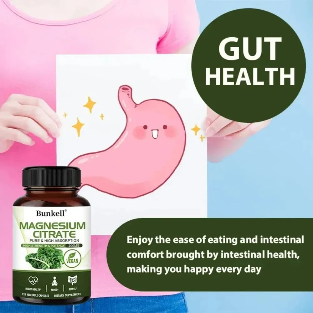 Magnesiumcitrat-Kapseln 200 mg – maximale Absorption für die Gesundheit von Muskeln, Nerven, Knochen und Herz, glutenfrei, gentechnikfrei — image 4