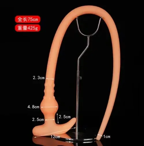 Super Long Anal Plug Whip Silicone Wearable Butt Plug Hollow Enema Vaginal Cleaning Dildos Deeper 18+ Adult Sex Toys for Couples — image 7