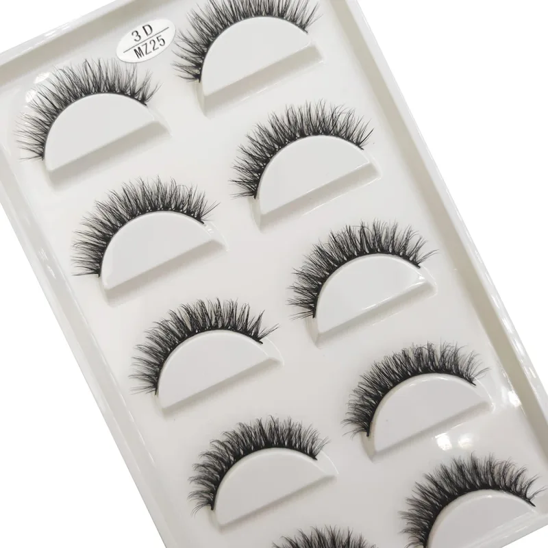 Commercio all'ingrosso 5 paia 3D visone naturale ciglia finte trucco estensione ciglia finte ciglia finte cils make up bellezza Cilios — image 17