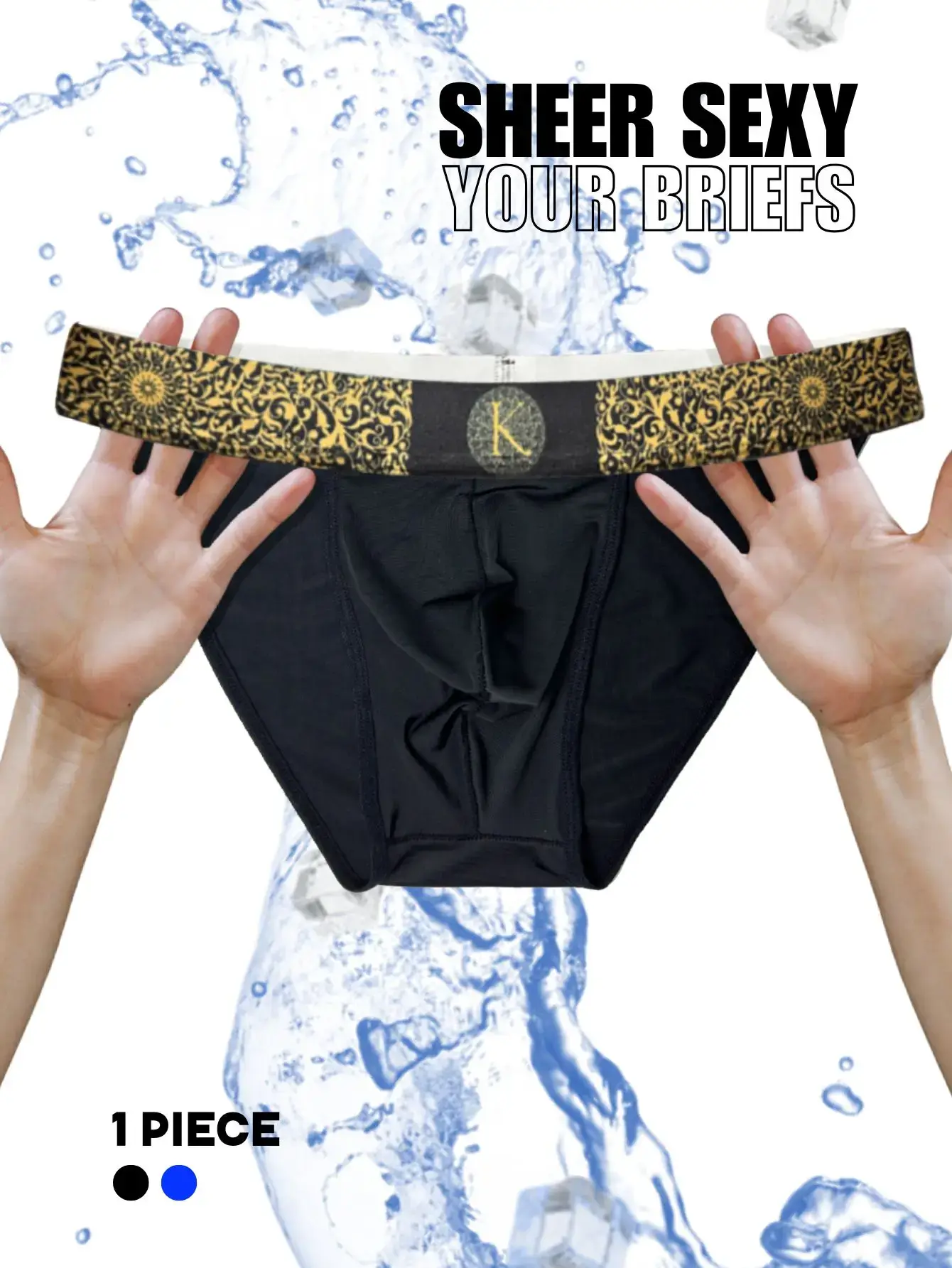 Mutande da uomo in stile bikini semitrasparente a vita bassa da uomo, vita elasticizzata, slip dal taglio alto, freschi e setosi, adatti per il bodybuilding sportivo — image 5