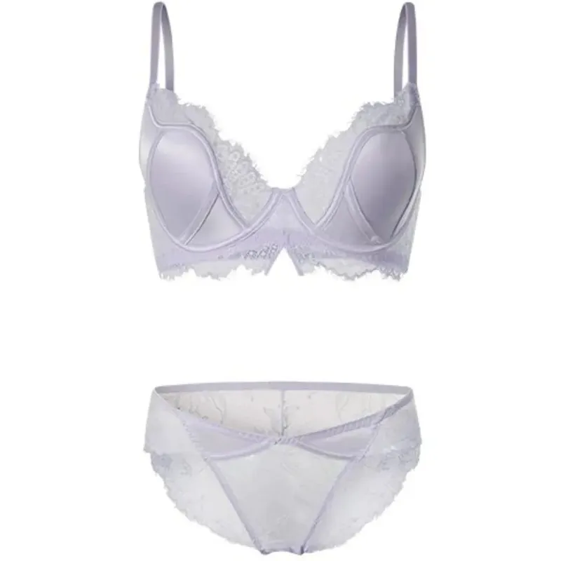 Push Up Bra Wanita Seksi French Lace Minimizer Liputan Penuh Wayarles Nipis Anti Kendur Sokongan Keselesaan Pakaian Dalam S-XL — image 7