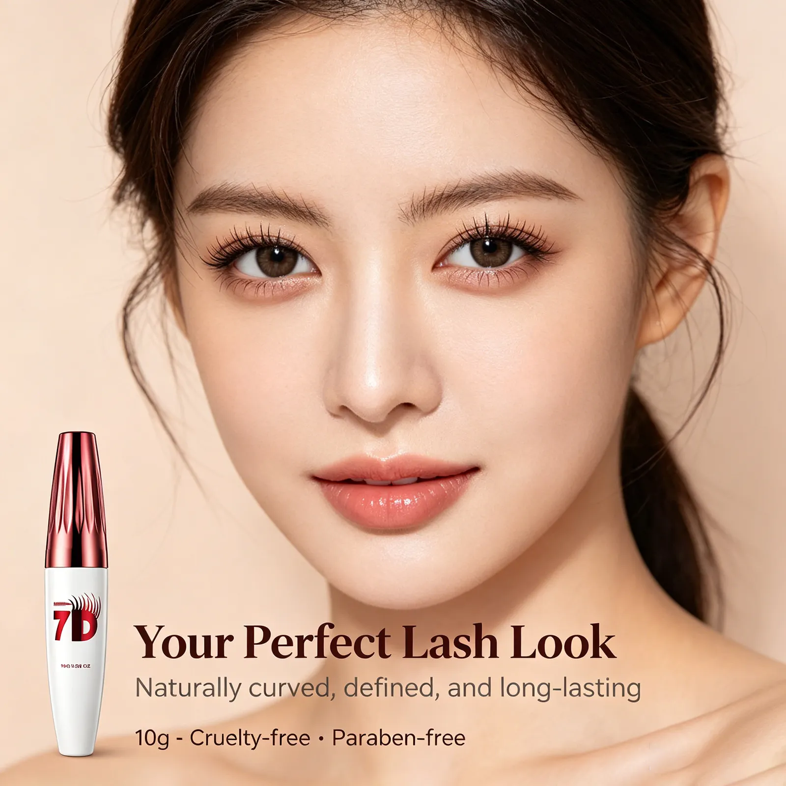 Mascara noir volumateur et recourbé 7D – Lifting et recourbement naturel des cils, anti-taches, sans flocons, maquillage imperméable pour les yeux, non agglomérant — image 2