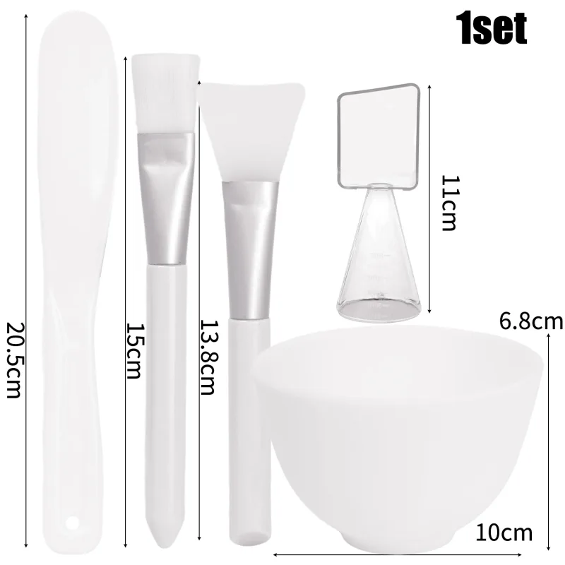 5pcs/set Silicone Mask Bowl Easy To Use DIY Face Mask Mixing Bowl Makeup Brushes Spatula Beauty Skin Care Tools Face Makeup — image 8