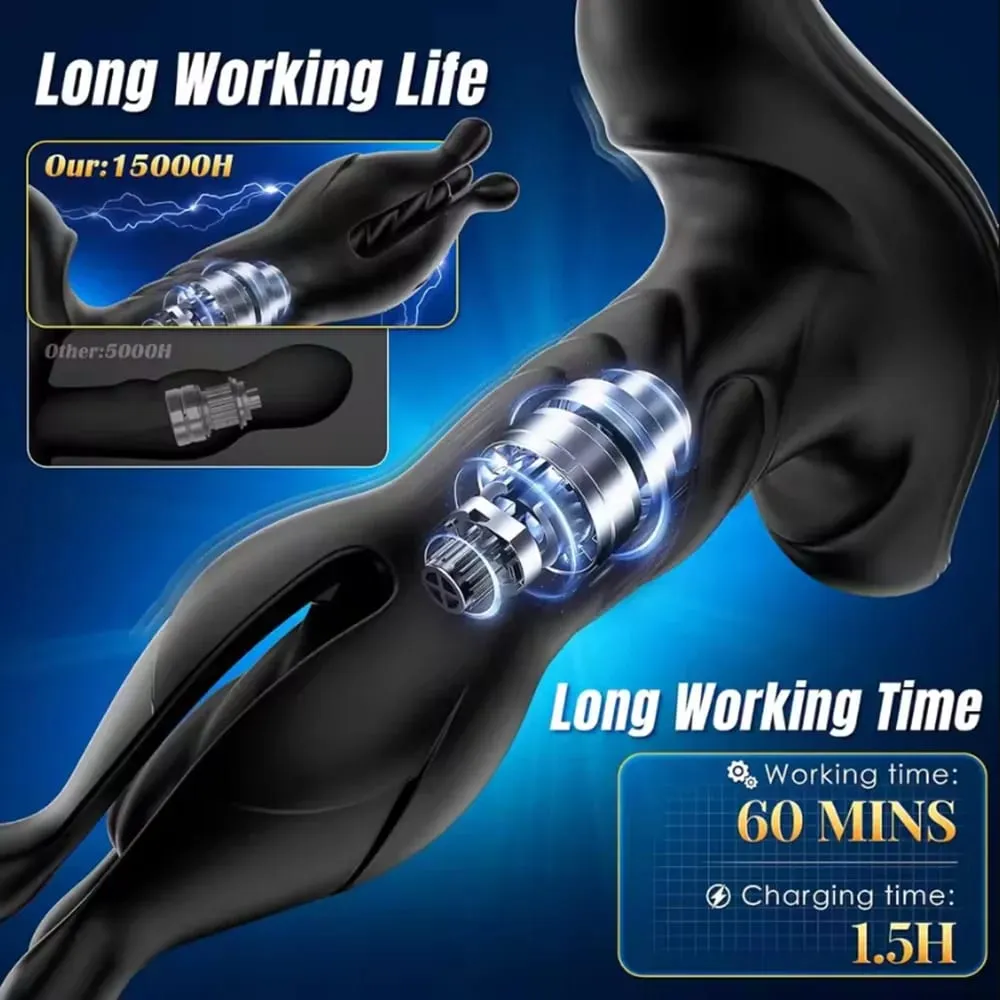 Støbende Prostata Massager Vibrator Fjernbetjening 9 Spænding Shock Flapper Vibrerende Anal Butt Plug Sexlegetøj til Mænd Kvinder — image 2