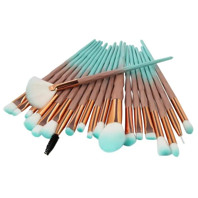 20 Chiếc Kim Cương Trang Điểm Bộ Phấn Nền Đen Phối Phối Phấn Mắt Môi Mỹ Phẩm Làm Đẹp Cọ Trang Điểm Pincel Maquiagem