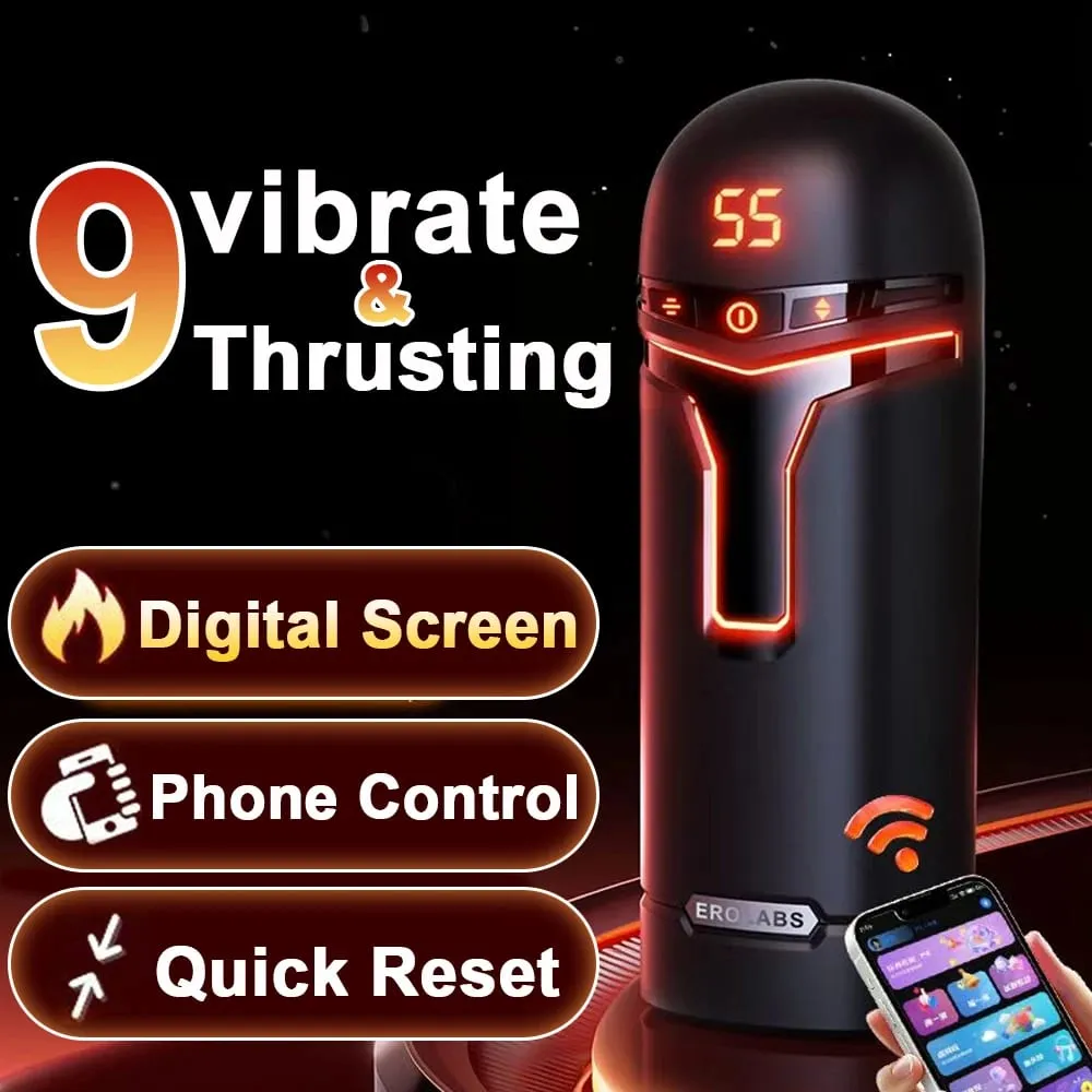 Pompa automatica per pene masturbatore maschile con succhiamento, vibrazione, spinta, giocattoli sessuali per uomini, stimolazione del pene Stroker, display a LED — image 2