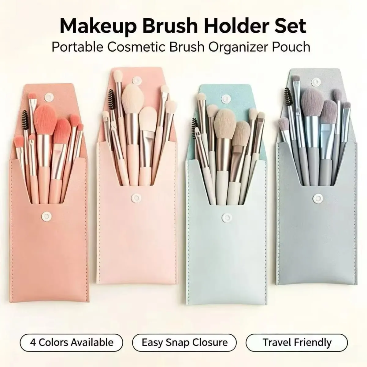 Mini 8pcs Berus Mekap Macaron Kit Kosmetik Perjalanan Gebu Lembut Untuk Foundation Blush Blending Mata Wajah — image 1