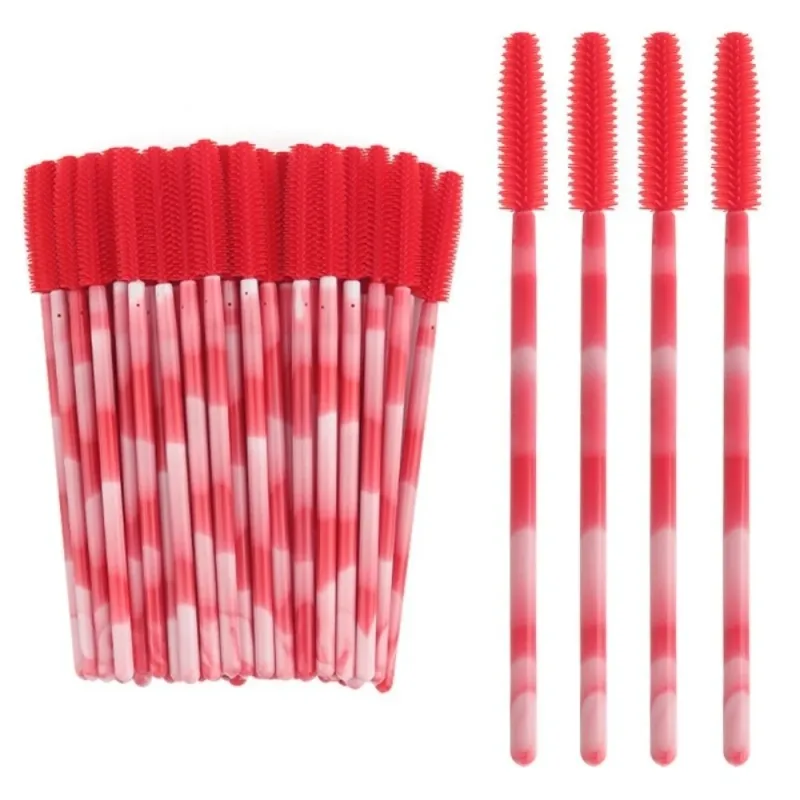 50 pezzi pennelli per ciglia usa e getta strumenti per trucco in silicone mascara bacchetta applicatore arcobaleno colore microbrush pettine per sopracciglia ragazza — image 12