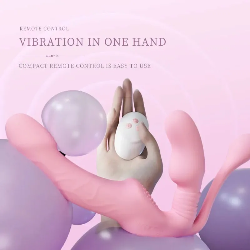 Trägerloser Umschnalldildo, Vibrator, Analplug, Massagegerät, Lesben, 3-in-1-Vibrator, G-Punkt, stimuliert die Klitoris, Sexspielzeug für Paare — image 4