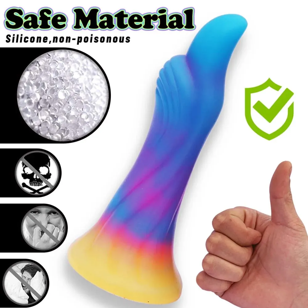 Palam Dubur Bercahaya Malam Realistik Bercahaya Monster Naga Dildo untuk Wanita Lelaki Palam Punggung Seksi Bentuk Anjing Mainan Seks untuk Pasangan — image 3