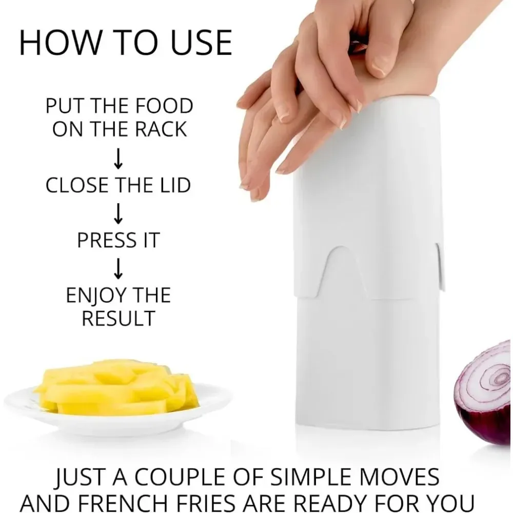 French Fry Cutter Tool White – Tool Food Dicer Veggie Dicer Chopper Veg Chopper White French Fry Cutter Natural Cut Rapid Slicer — image 5