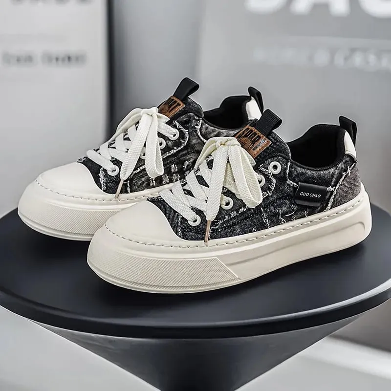 2026 ใหม่หนา Soled Non-SLIP Breathable Casual LOW TOP ผ้าใบรองเท้าสำหรับชายอเนกประสงค์แนวโน้มความสูงเพิ่มรองเท้าผ้าใบ — image 2
