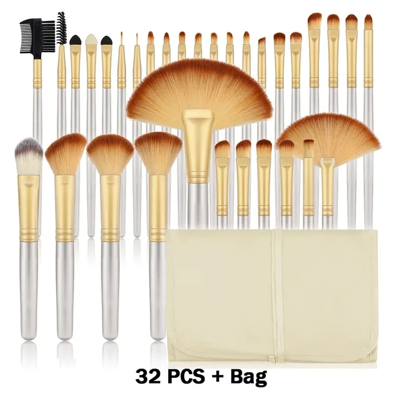 Nyt 10/32 STK Makeup Børster Sæt Soft Fluffy Powder Foundation Contour Blush Concealer Øjenskygge Blending Highlighter Beauty Tool — image 25