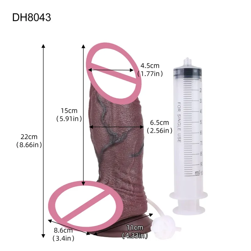 Silicone Sống Động Như Thật Hai Lớp Xuất Tinh Dương Vật Squirting Dài Dương Vật Giả Có Mút Hậu Môn Đồ Chơi Dành Cho Nam Nữ Masturbator — image 19