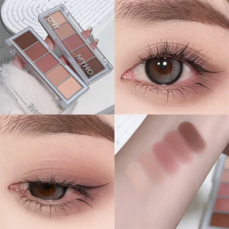 อายแชโดว์ 5 สี Matte NATURAL สีน้ำตาลแบบพกพา Bronzers เครื่องสำอางค์ Contouring SHADOW Earth Color Eye Shadow แต่งหน้า Palette