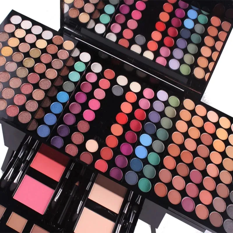 Klavieretui mit 180 Farben, Lidschatten-Puder-Rouge-Set, Make-up-Platte, Multifunktions-Make-up-Box, Geschenk, langlebig und tragbar