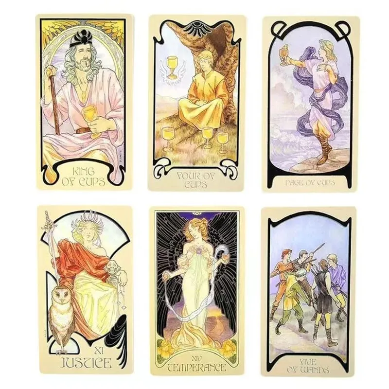 Penglihatan Ethereal Klasik Tarot Bercahaya Kad Dek Tarot Penunggang untuk Pemula Edisi Ramalan Borad Bermain Permainan — image 4