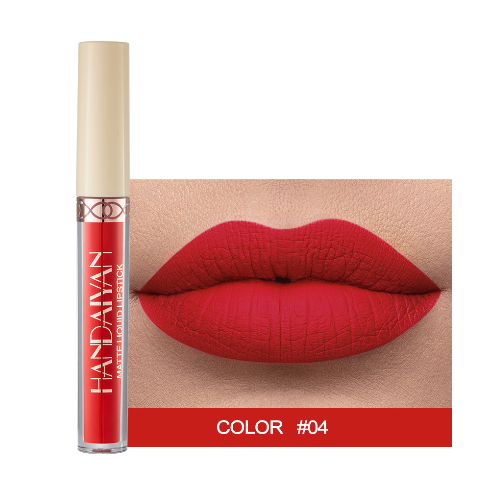 Rossetto liquido opaco nudo impermeabile Tazza antiaderente Tinta per labbra Trucco Rosso opaco Lucidalabbra Cosmetici Rossetti a lunga durata Trucco — image 17