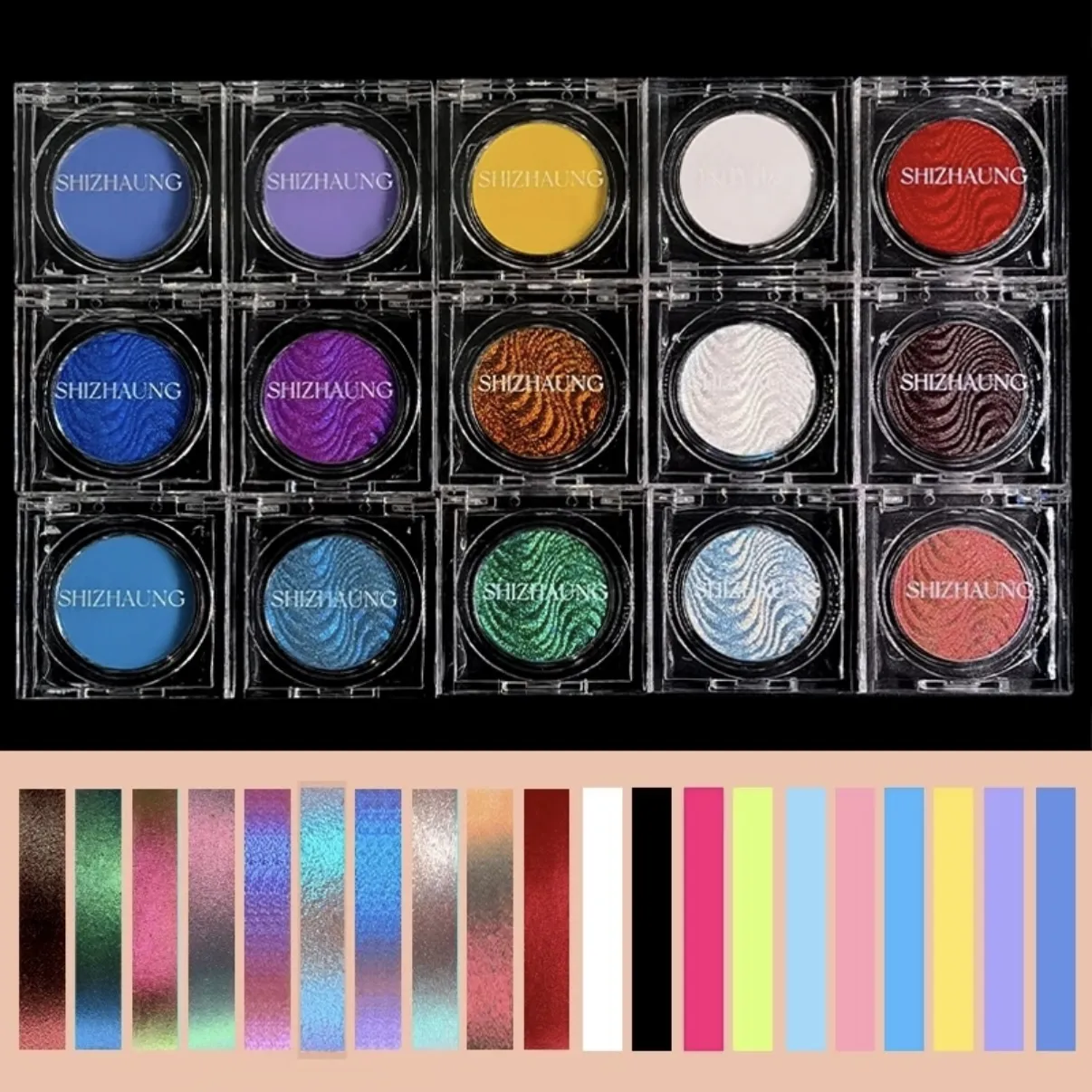 Chamäleon-Lidschatten-Puder, einfarbig, matt, schimmernd, metallischer Glitzer, Gothic, Hochglanz, hohe Farben, feines, blitzdauerndes Augen-Make-up — image 4