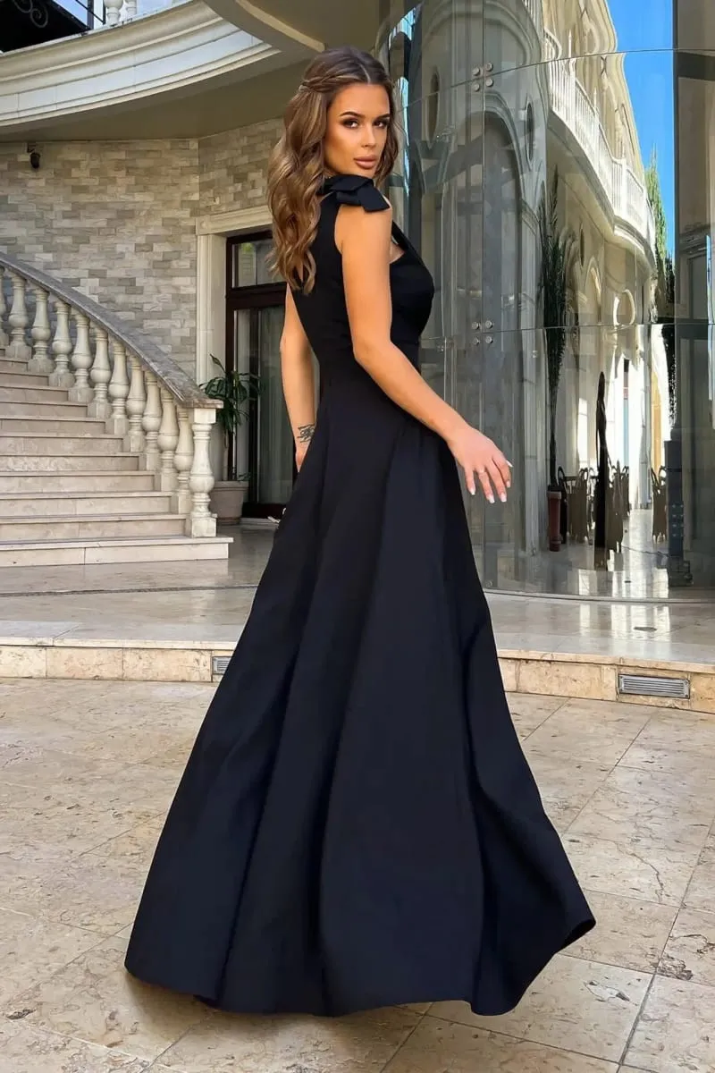 Colore solido 2026 Estate Nuovo scollo a V sexy abito da sera diviso cinturino per spaghetti senza maniche abiti lunghi da festa abbigliamento donna — image 3