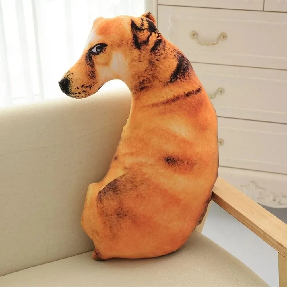 Doux réaliste Animal jeter oreiller chien en peluche créatif coussin 3D chien oreiller bureau jouet 3D réaliste Animal chien jeter oreiller — image 4