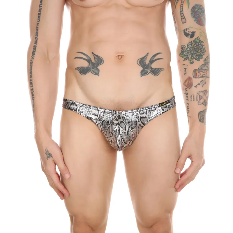 Mens Snake Skin Patterned Briefs with Sexy Bulge Pouch Bikini Underwear Comfortable Underpants by WANGJIANG Brand — image 20