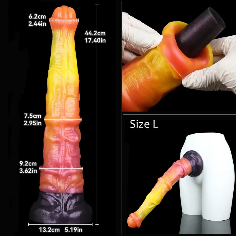 Dobbeltlags silikone Fantasy Dog Knot Dildo Blå Butt Plug med Sucker Anal Dilator Onanere Sexlegetøj til Voksen 18+