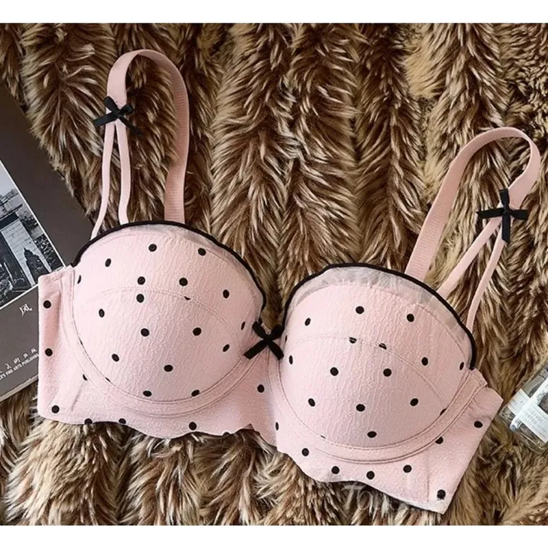 Ensemble de soutien-gorge Demi-bonnet en dentelle pour femmes, 2 pièces, Push Up, petit buste, soutien supérieur, Anti-affaissement, dos élégant, Lingerie intime, sous-vêtements quotidiens — image 4