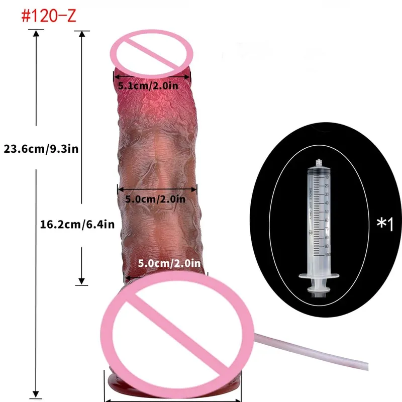 Lebensechte Squirting Penis Silikon Ejakulation Großer realistischer Dildo mit Sucker Skin Touch Anal Sexspielzeug für Frauen — image 12