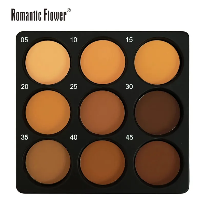 Palet Kontur 9 Warna Set Kuas Rias Bedak Padat Kit Rias Wajah Matte Halus Tambahkan Bedak dan Perona Pipi Bedak — image 1