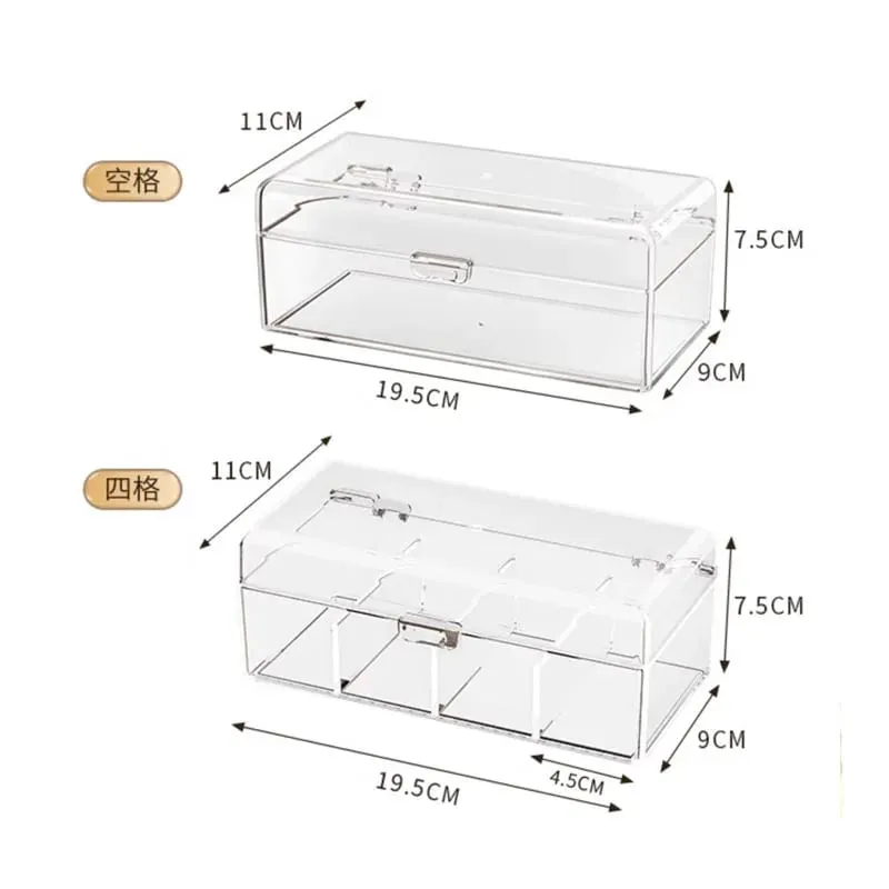 Stapelbare Acryl-Aufbewahrungsbox für Make-up-Pinsel mit Deckel, transparenter Organizer für Make-up-Schwämme, staubdicht, für kosmetische Werkzeuge, Puff-Aufbewahrungskoffer — image 2