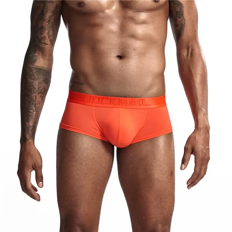 Sexy Ultra-thin Ice Silk Material Men's Underwear Fashion Solid Color Boxer Briefs Summer Cool and Breathable Male Trunks — image 9