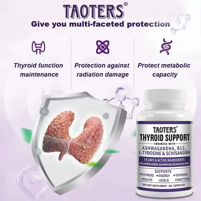 Thyroid Support with Iodine - 120 Capsules (Non-GMO)Energy & Focus & Boost Metabolism - Thyroid Health Supplement — image 3