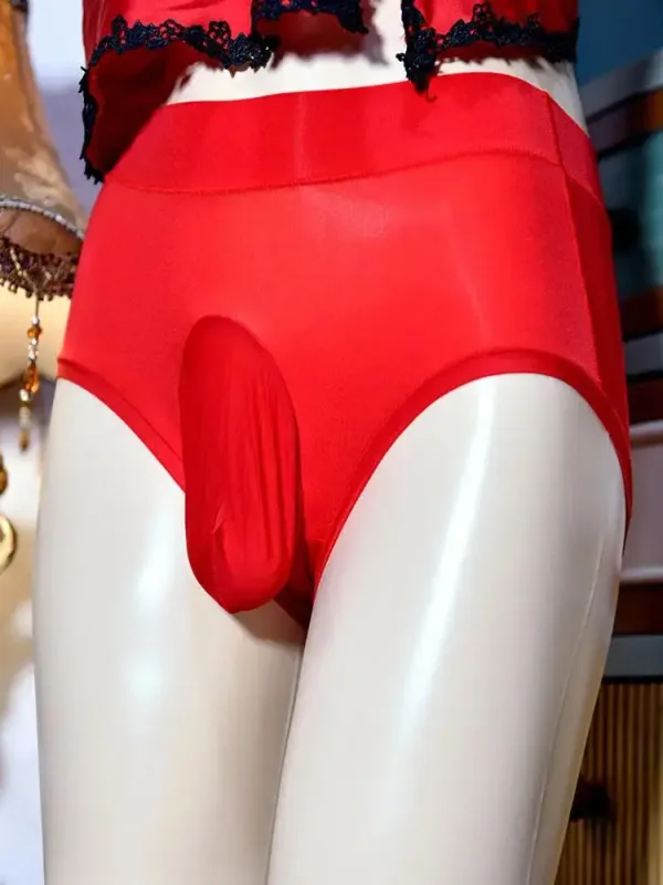 Homens sheer ver através brilhante g-string sissy u convexo bolsa tanga respirável roupa interior bainha cuecas unisex alta elástica mais sexy