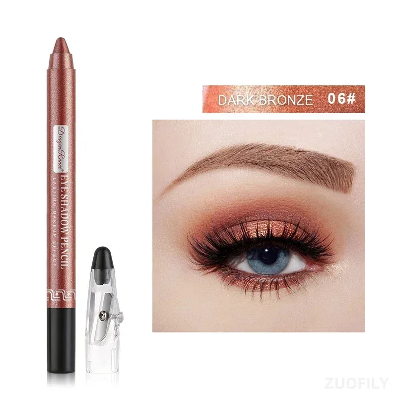 12 cores glitter caneta sombra de longa duração fosco sombra paleta brilhante iluminador prata roxo delineador lápis cosméticos — image 10