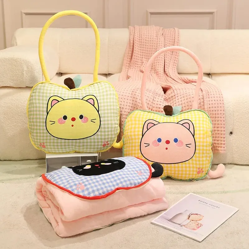 Apple หมอนตุ๊กตาแมวตุ๊กตาหมอน Kawaii โซฟานุ่มเบาะเครื่องปรับอากาศผ้าห่มโยนหมอนน่ารักของขวัญวันเกิด — image 2