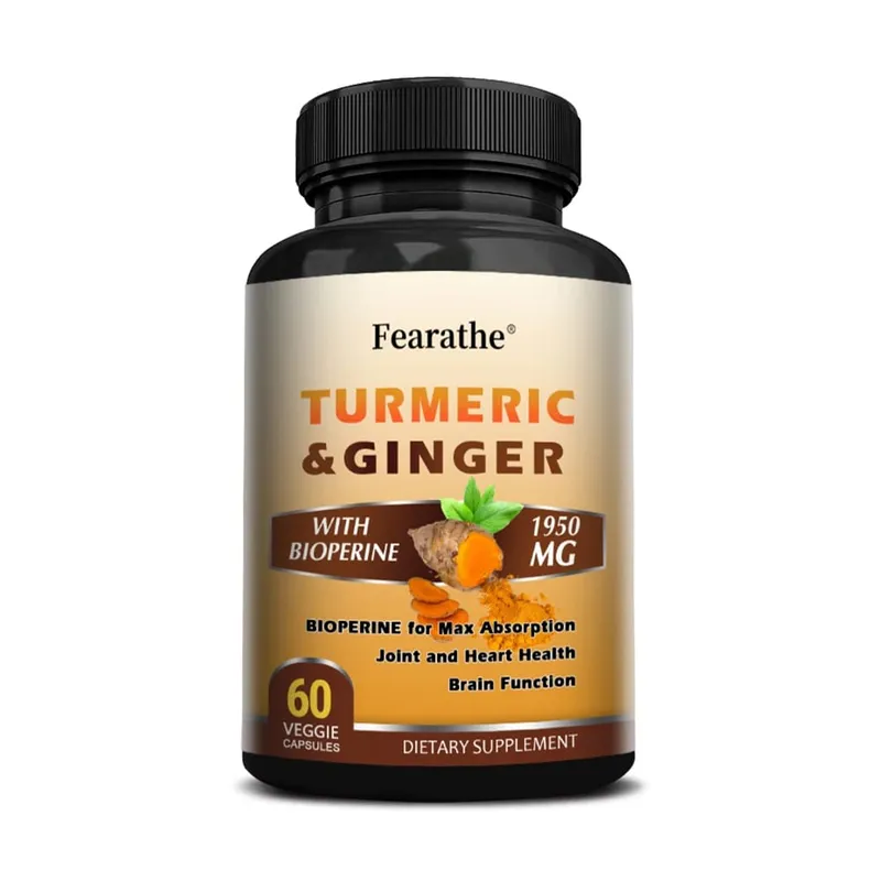 Capsule di curcuma biologica da 1500 mg con zenzero e pepe nero che supportano il sistema digestivo e immunitario dei muscoli articolari e il benessere — image 9