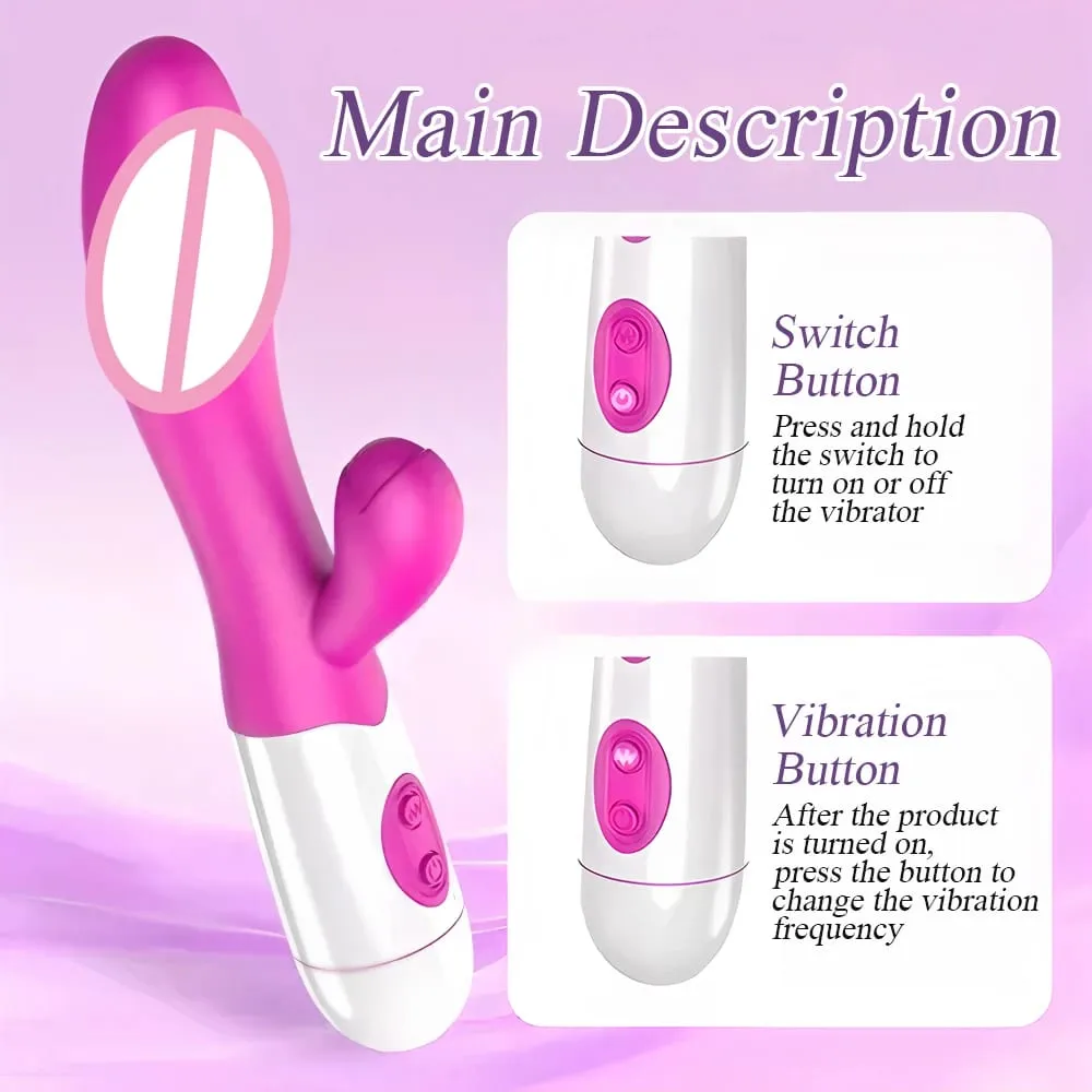G Spot silikonowy wibrator królik z podwójną wibracją stymulator łechtaczki 10 prędkości zabawka erotyczna dla dorosłych dla kobiet — image 4
