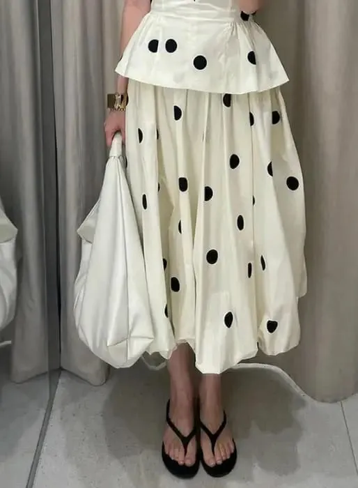 Retro Polka Dot Mini A-Linie Kleid Elegante Stehkragen Puff Kurzarm Taille-betonte Kleider 2026 Neue Dame Party kleider — image 10