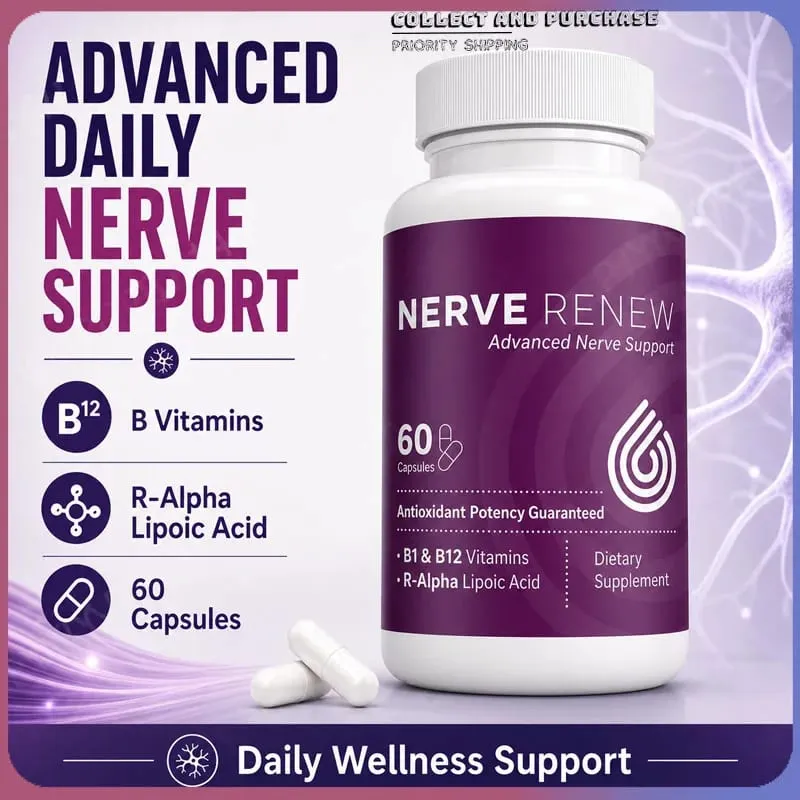 Nerve Renew Gelişmiş Sinir Desteği Takviyesi - R-Alfa Lipoik Asit ve B Vitamini Kompleksi ile Sinir Rahatsızlıklarında Doğal Rahatlama — image 1