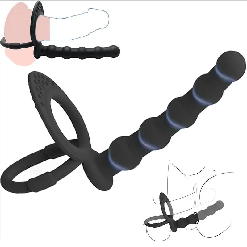 สอดใส่คู่Dildo Dual Stimulation Vibratorสำหรับคู่ลูกปัดG-SpotนวดCockแหวนของเล่นสำหรับผู้ใหญ่ — image 2