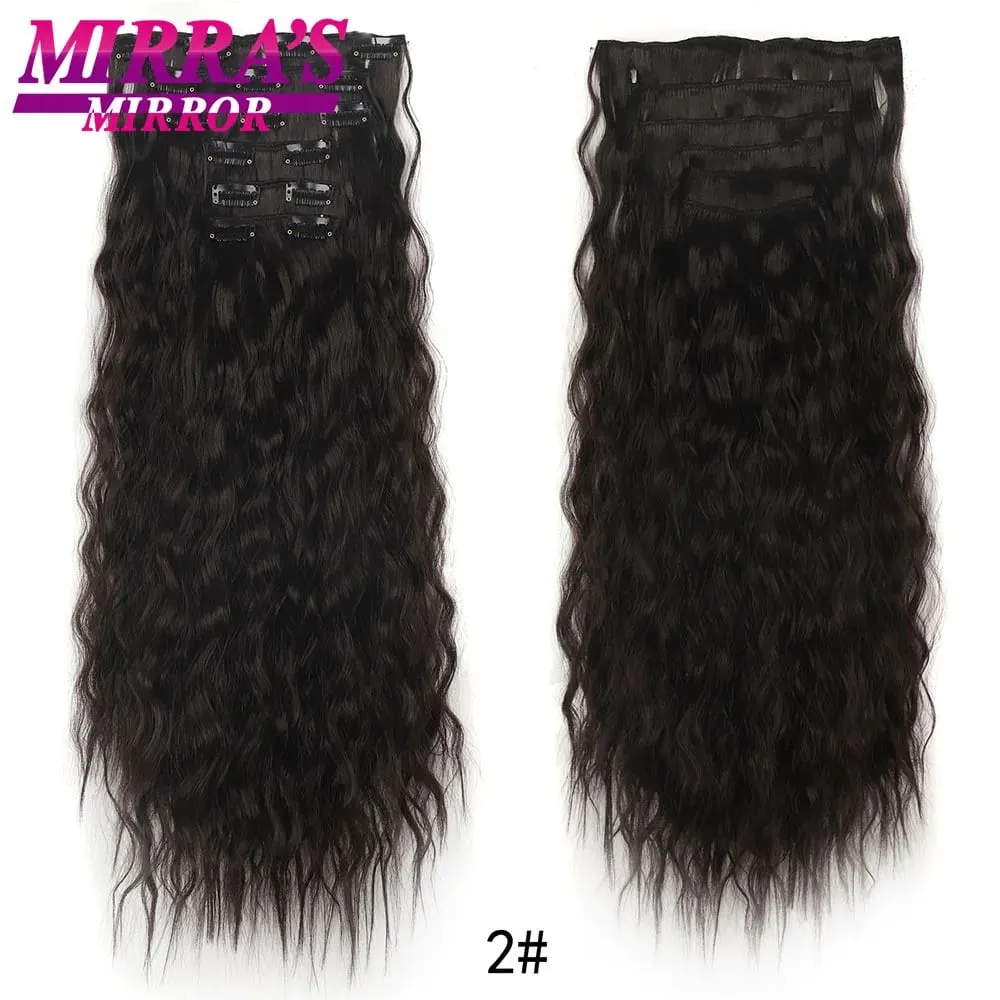 Clip In Hair Extensions 6PCS Thick Long Loose Waves Hair Extensions 20INCH Natural Soft Waves Wavy Hairpieces for Women — image 8