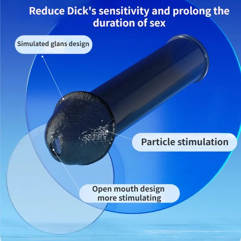 Crystal Penis Sleeve 14cm Lock Sperm Penis Enlargement Sleeve Reduce Sensitivity Condom Delay Ejaculation Sex Toys for Men — image 3