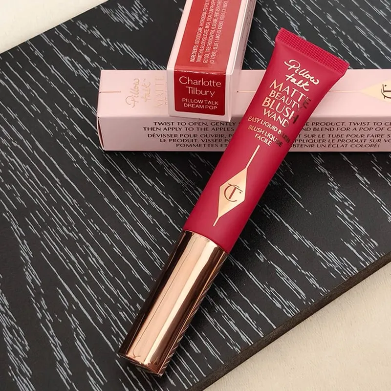 Charlotte Tilbury Merek Dua Warna Berbentuk Hati Bubuk Perona Pipi Pengaturan Semprot Pengontrol Minyak Bubuk Perona Pipi Bantalan Udara Pena Kosmetik — image 21
