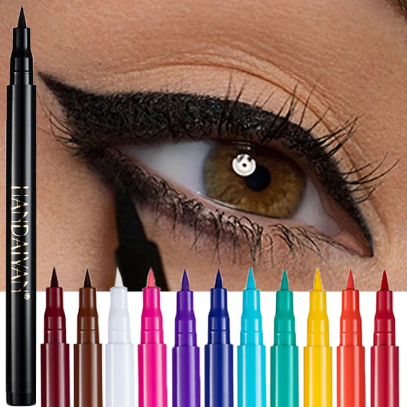 Pensil Eyeliner Putih Matte Cepat Kering Kosmetik Pena Eyeliner Cair Halus Tahan Lama Tahan Air Pena Eyeliner Antinoda — image 2