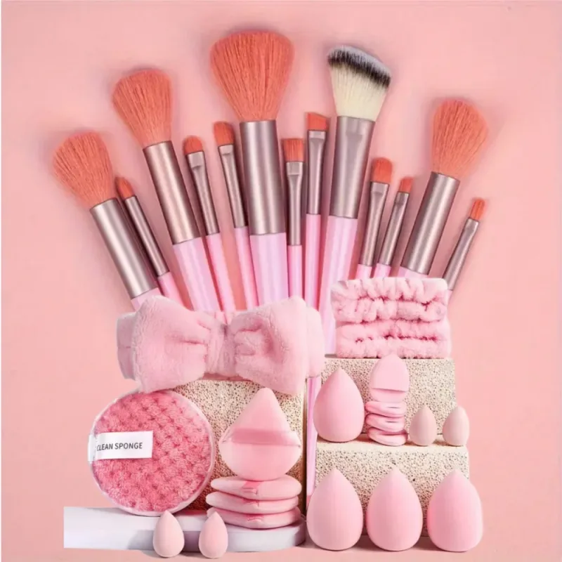 Conjunto de pincéis de maquiagem, 13 peças, sombra, base, iluminador, blush, corretivo, feminino, ferramenta de beleza macia, esponjas de beleza, polegar — image 13